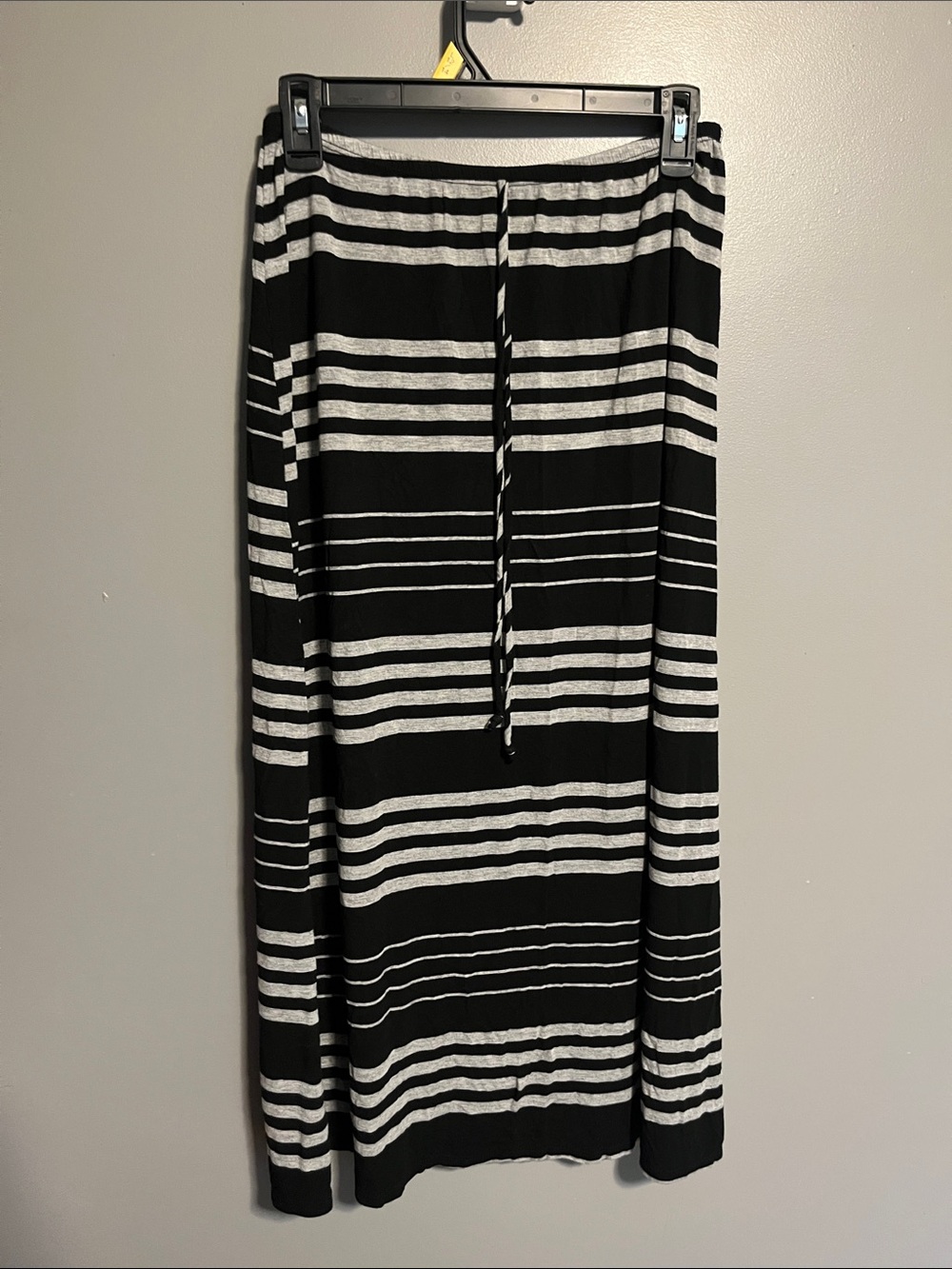 Black & Gray Striped Women's Maxi Skirt
